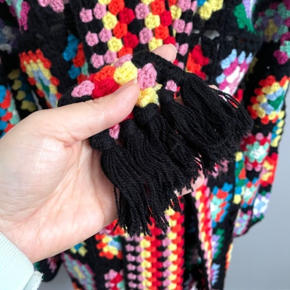 MC2 Saint Barth Multicolor Crochet Wool Coat With Belt - S/M, NWOTs 🇮🇹 - Picture 6 of 16